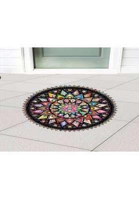 Design Decor 45 inch Mandala Floor Sticker Rangoli For Festival VInyl Self Adhesive Sticker(Pack of 1)