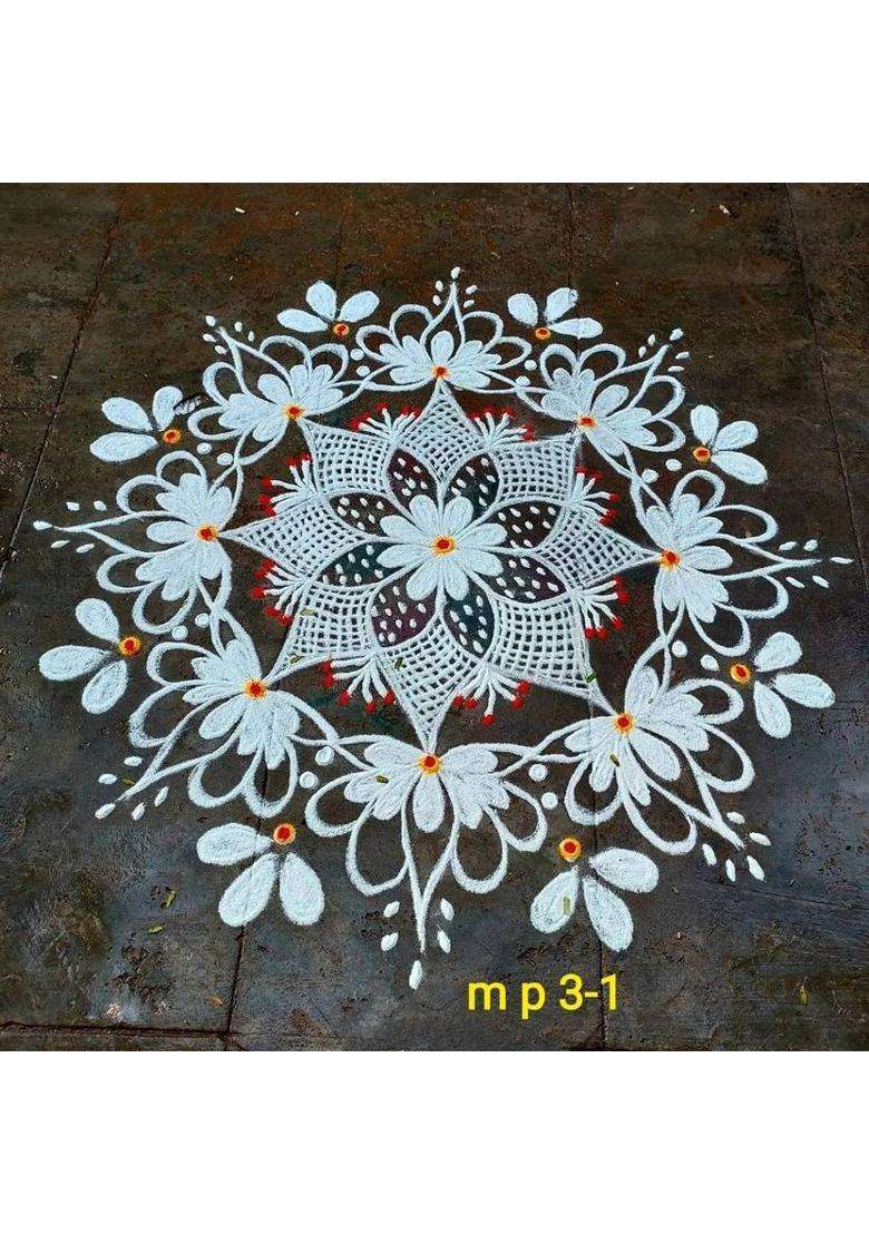 BRIGHT BLOOM Pack of 2 Rangoli Powder(Black Yellow) - Indya