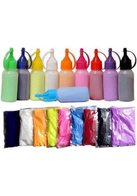 Upavista Eterprises Rangoli Tool kit Pack of Rangoli Color Powder/Kolam Powder Bottles for Floor Rangoli Navratri Pongal Pooja Mandir Home Decor + Pack of Rangoli Powder (Multicolored 100gm x 10 Colours) Rangoli Stencil