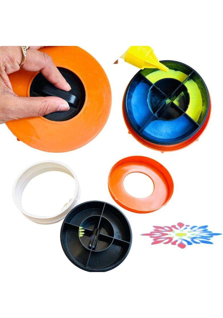 Artonezt Magic Rangoli Stamp + 4 Rangoli Powder Pouches + 5 Stencils Rangoli Stencil - Indya