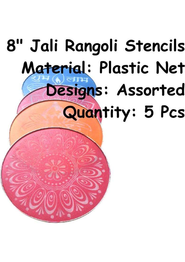 Artonezt Magic Rangoli Stamp + 4 Rangoli Powder Pouches + 5 Stencils Rangoli Stencil - Indya