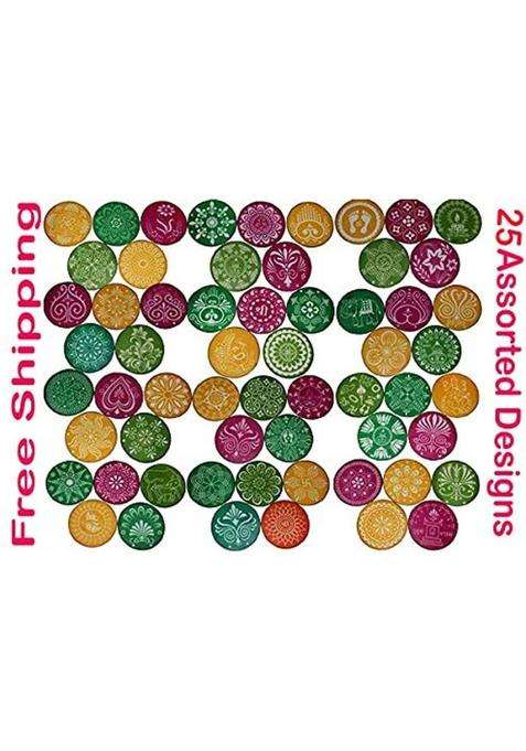 oramsa Ready to use assorted 4inch set of 25 different designs patterns (twenty five) Rangoli Stencil