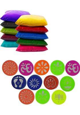 Ascension Rangoli Kit Creativity Diwali Floor Decoration 12 Rangoli Stencil Art Diwali 8 Rangoli Powder Pack 45g Each for Navratri Pooja Mandir for Deepawali Navratri Festivals Rangoli Stencil