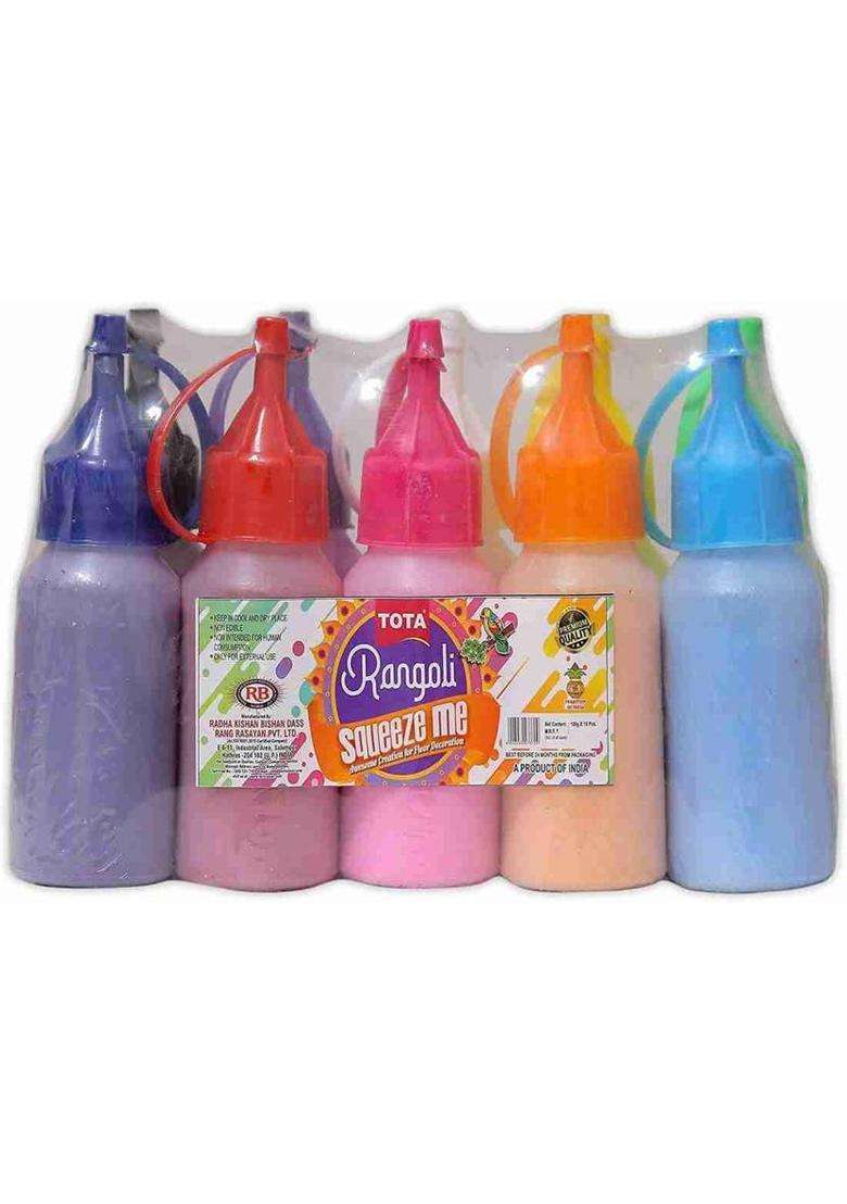 JSA CREATIONS Pack of 10 Rangoli Powder(Black Yellow Red White Green Pink Orange Purple Maroon Gold) - Indya