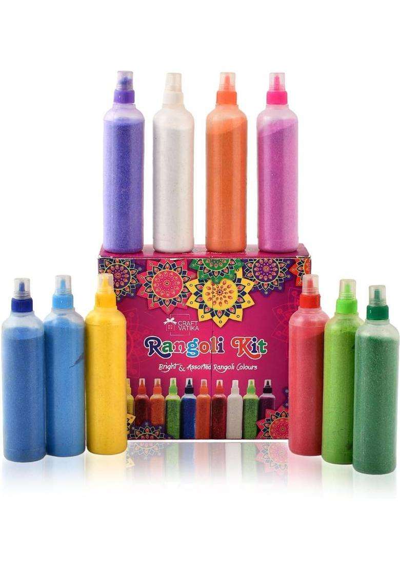 CraftVatika Pack of 16 Rangoli Powder(Multicolor) - Indya