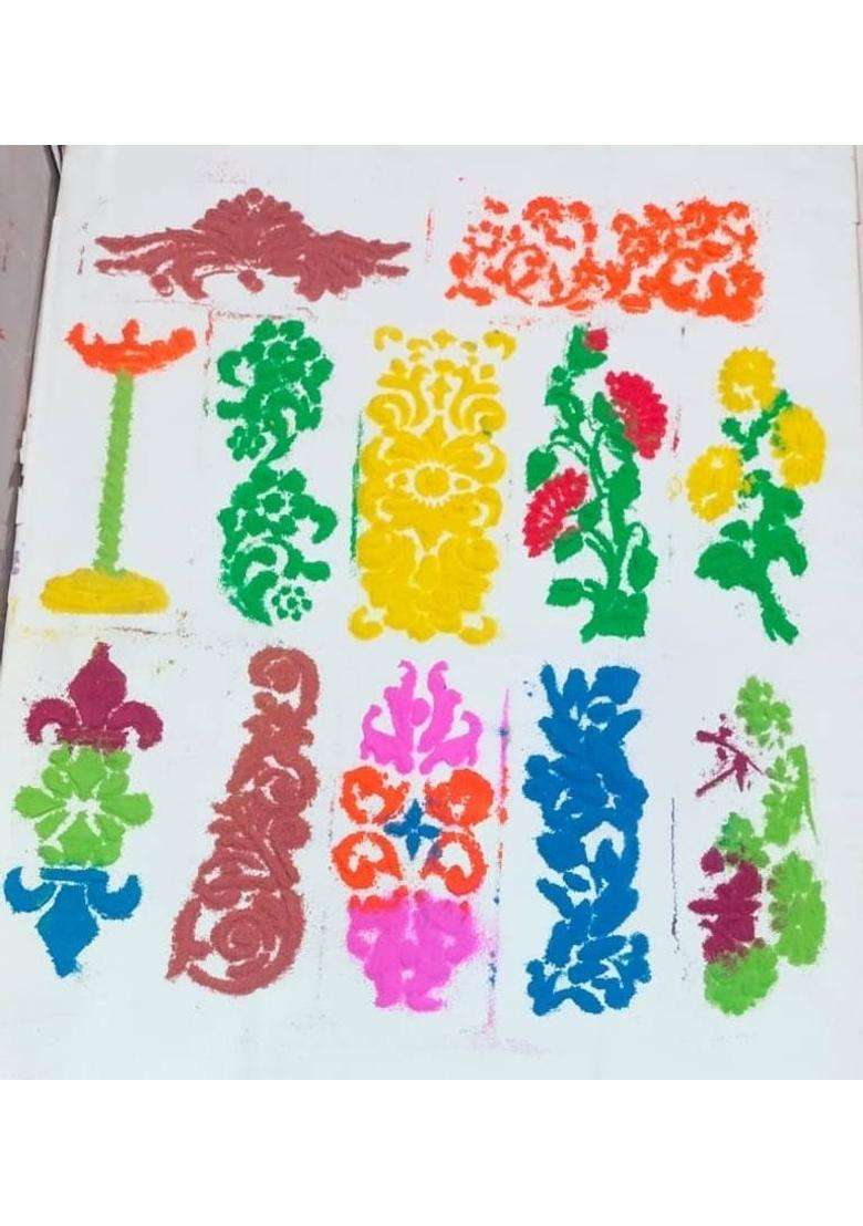 SHAW AGENCY Pack of 10 Rangoli Powder(Brown Maroon Blue Multicolor Orange Red Pink White Purple Yellow Green) - Indya