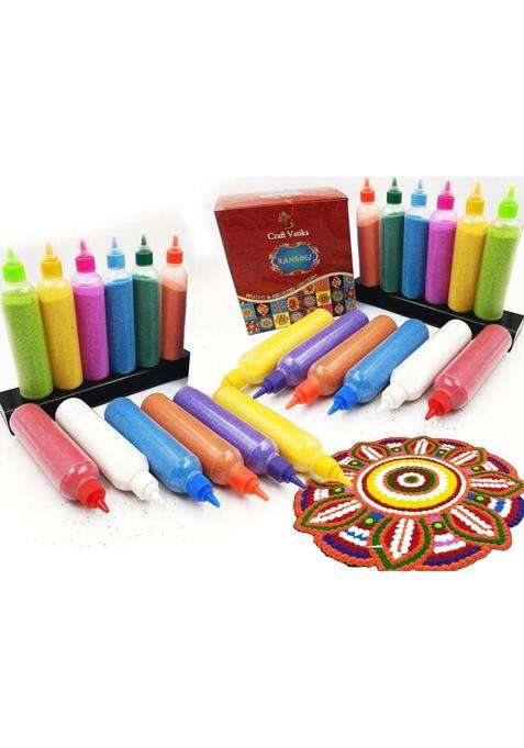 CraftVatika Pack of 24 Rangoli Powder(Multicolor)