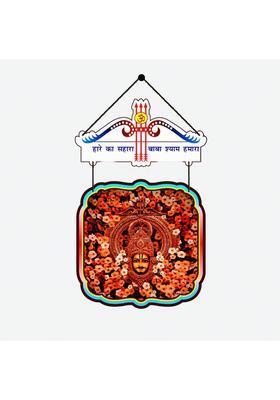 Home Delight Shree Khatu-Shayam BabaWooden Wall Hanging Decoration Items Home Decor Item(26 inch X 12 inch White Yellow)