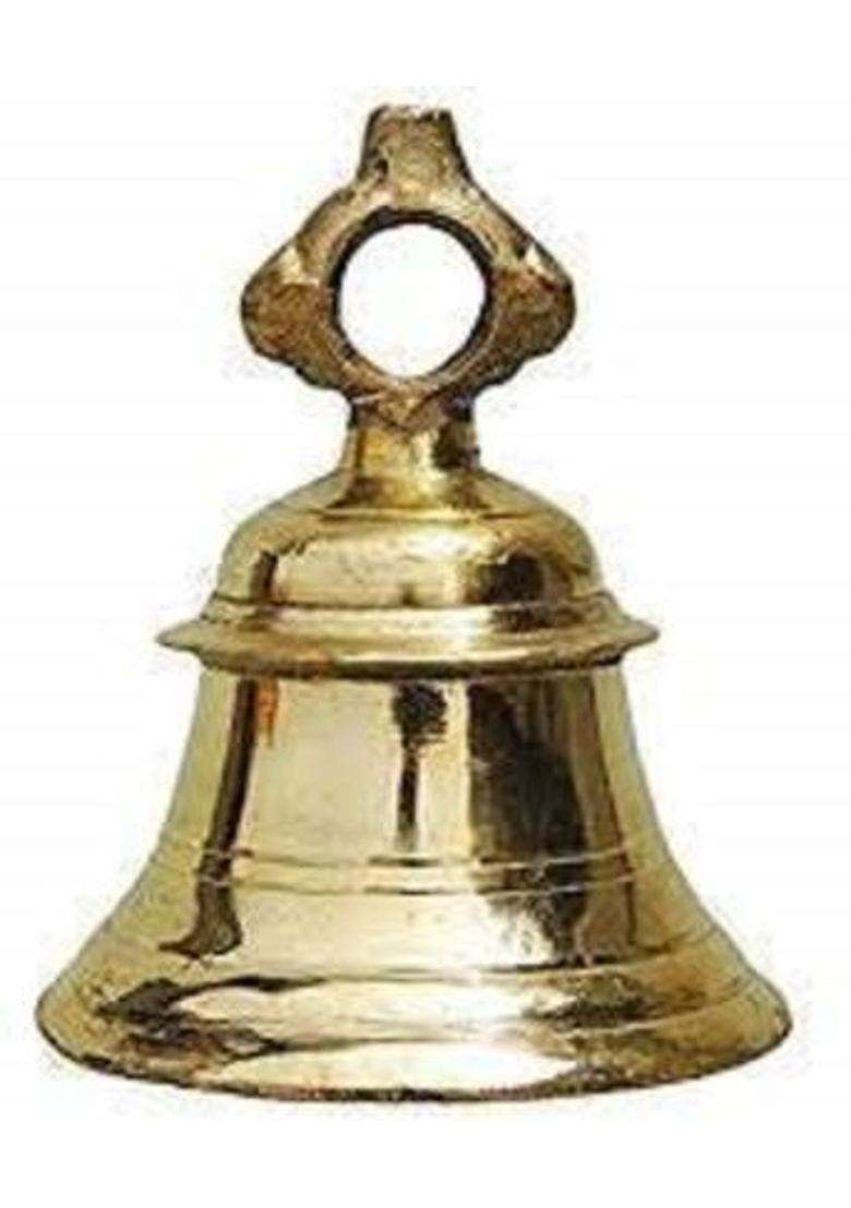 A & S VENTURES Brass Pooja Bell(Gold Pack of 1) - Indya