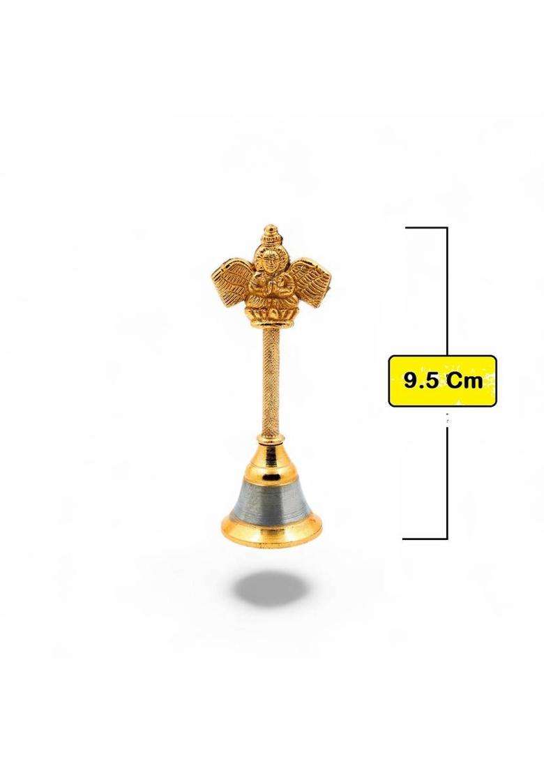 Divaura Set Of 2 OM And Garud Head Small Size Spiritual Prayer Bell for Mandir Puja Plastic Pooja Bell(Yellow Pack of 2) - Indya