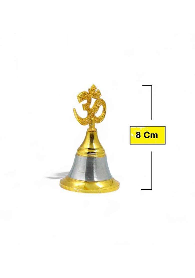 Divaura Set Of 2 OM And Garud Head Small Size Spiritual Prayer Bell for Mandir Puja Plastic Pooja Bell(Yellow Pack of 2) - Indya