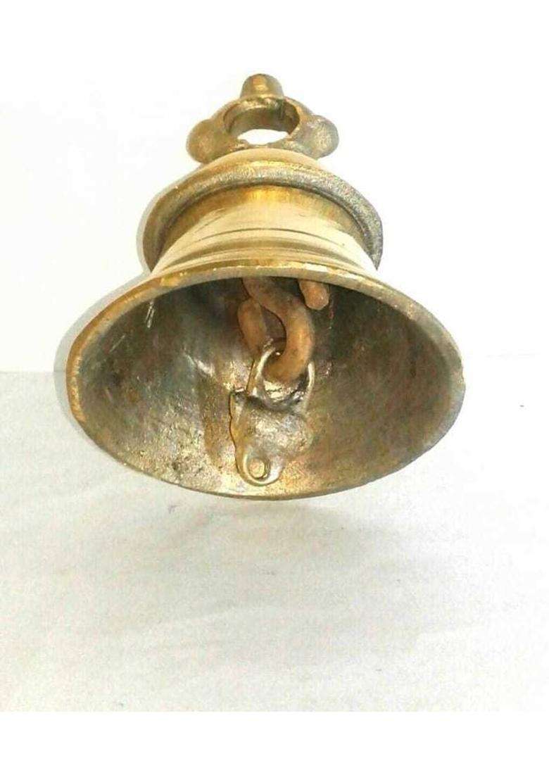 bhawani pure brass temple bell tokar 2 kg weight (14x14x18 cm size) Brass Pooja Bell(Yellow Pack of 1) - Indya