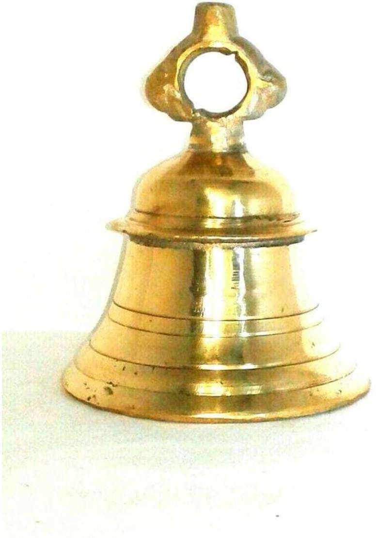 bhawani pure brass temple bell tokar 2 kg weight (14x14x18 cm size) Brass Pooja Bell(Yellow Pack of 1) - Indya