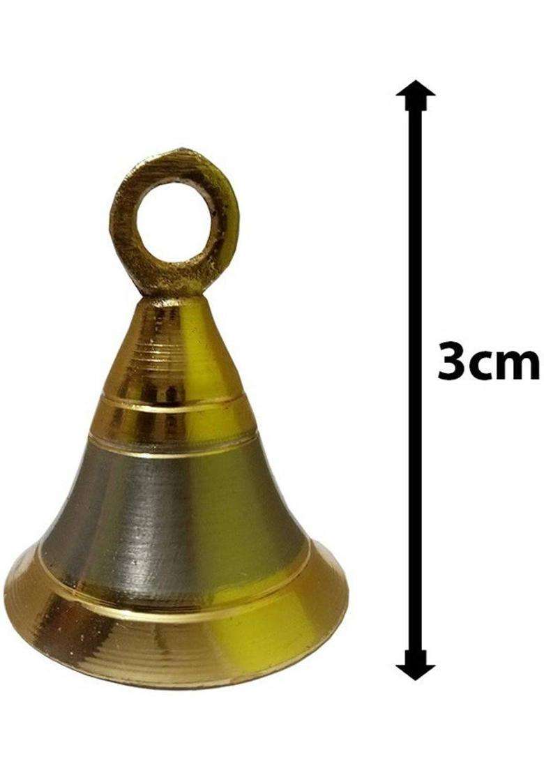 Utkarsh Pack Of 4 Pcs Brass Round Pooja Puja Bells Ghanti for Home and Temple Decorations Brass Pooja Bell(Pack of 4) - Indya