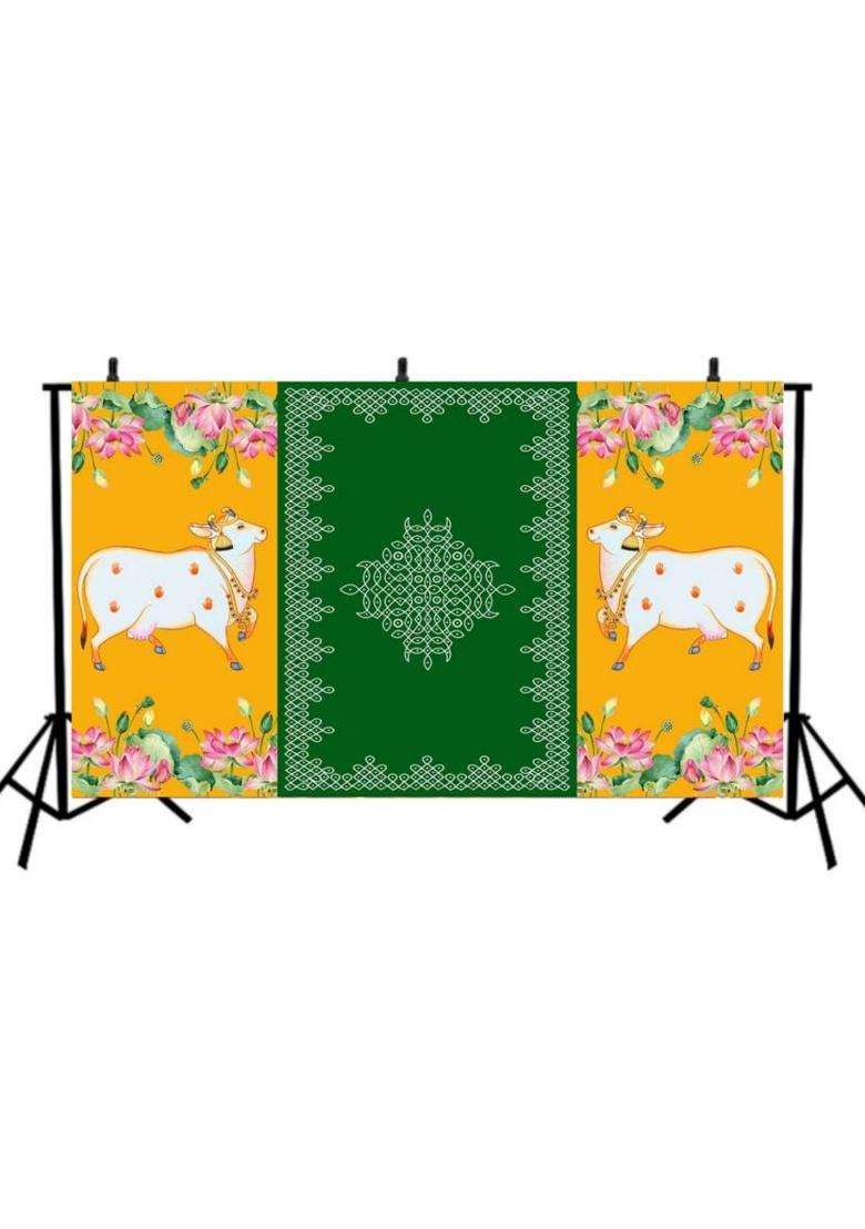 MANIFER Backdrop Decoration Cloth Cloth For Katha Altar Cloth - Indya