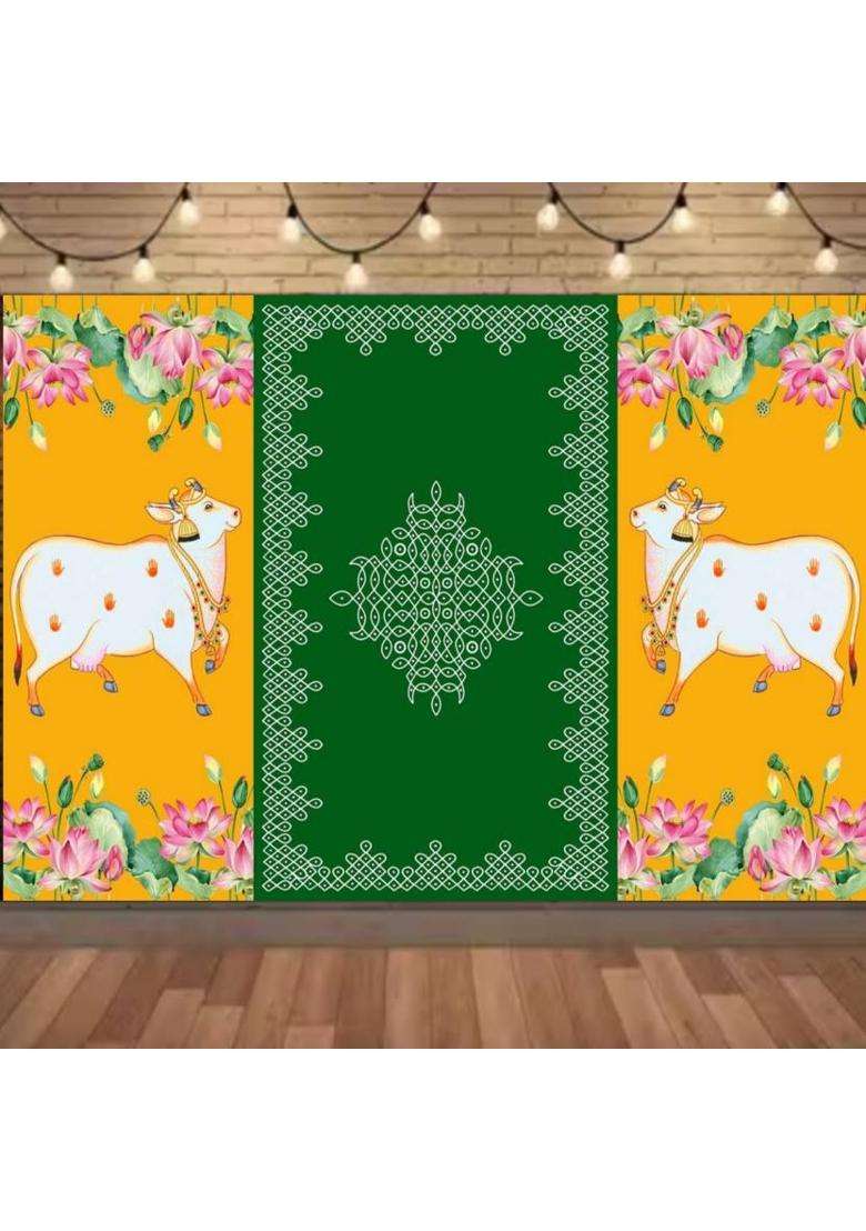 MANIFER Backdrop Decoration Cloth Cloth For Katha Altar Cloth - Indya