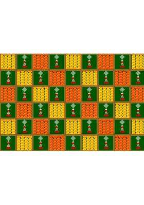 Atix Pooja Wall Decoration Backdrop Cloth Haldi and Wedding Backdrop 5x8 ft Altar Cloth