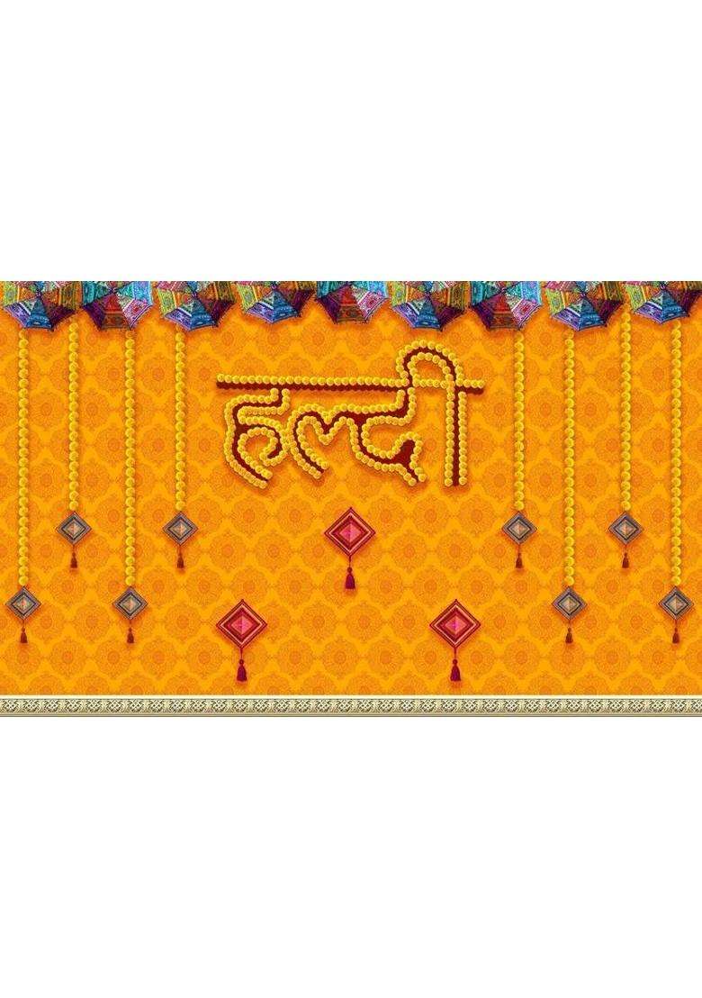 MANIFER Haldi Decoration Curtain Febric for Haldi Backdrop Decoration Altar Cloth - Indya