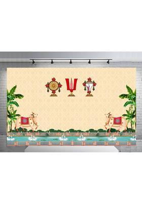 NK Textiles Background Decoration Cloth for Pooja Carnival Wedding Cocktails Altar Cloth