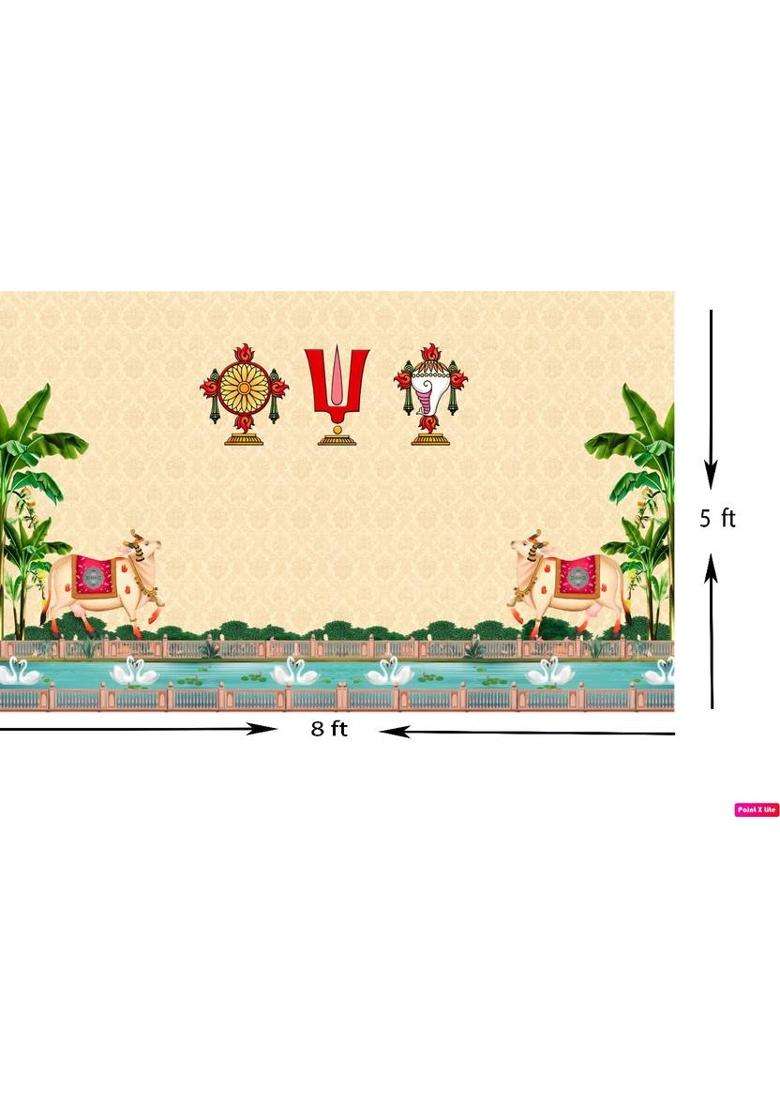 NK Textiles Background Decoration Cloth for Pooja Carnival Wedding Cocktails Altar Cloth - Indya