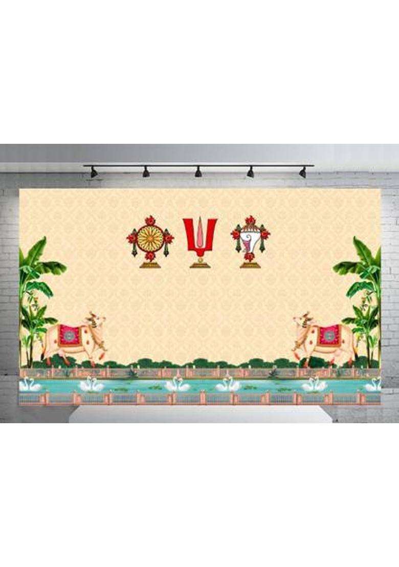 NK Textiles Background Decoration Cloth for Pooja Carnival Wedding Cocktails Altar Cloth - Indya
