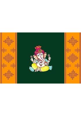 Ashvath Fashion Ganeshji backdrop for wedding /puja Decoration size 5Feet Height & 8Feet width Altar Cloth
