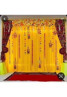 SellPlus Backdrop Setup for Mehndi haldi Marrige Pooja ganpati Home Decoration Artificial Flower Toran Wisteria String Gota Dream catcher Garland(Multicolor)