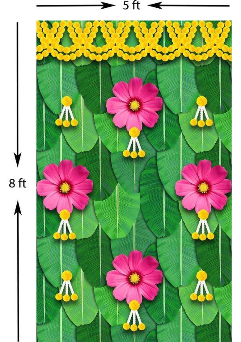 NK Textiles Backdrop for Decoration in Wedding Pooja Katha etc. Altar Cloth - Indya