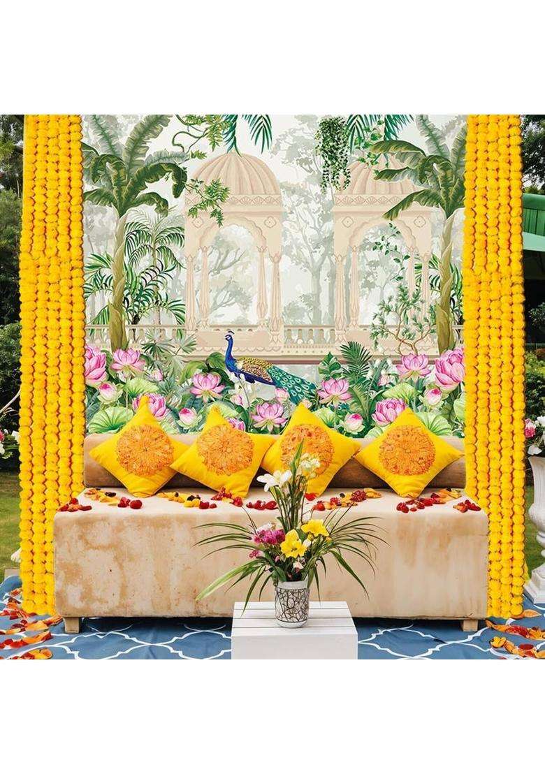 NK Textiles Background Decoration Cloth for Pooja Carnival Wedding Cocktails Altar Cloth - Indya