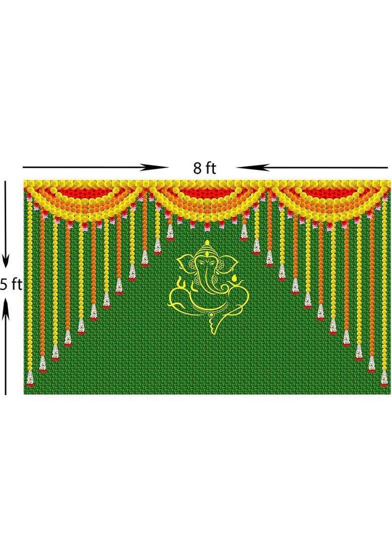 NK Textiles Backdrop for Decoration in Wedding Pooja Katha etc. Altar Cloth - Indya
