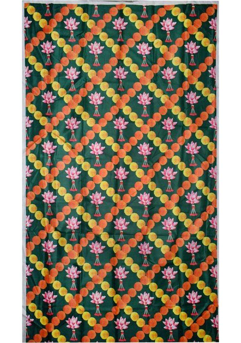Puja N Pujari Marigold Toran Design Backdrop Cloth for Pooja Decoration Altar Cloth - Indya