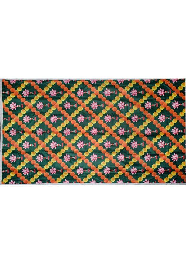 Puja N Pujari Marigold Toran Design Backdrop Cloth for Pooja Decoration Altar Cloth - Indya