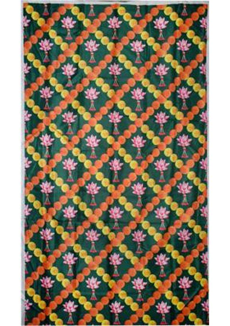 Puja N Pujari Marigold Toran Design Backdrop Cloth for Pooja Decoration Altar Cloth - Indya