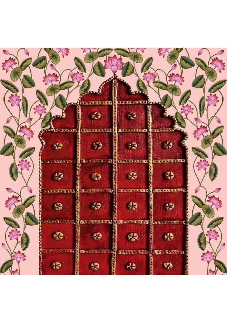 NK Textiles Backdrop for Decoration in Wedding Pooja Katha etc. Altar Cloth - Indya