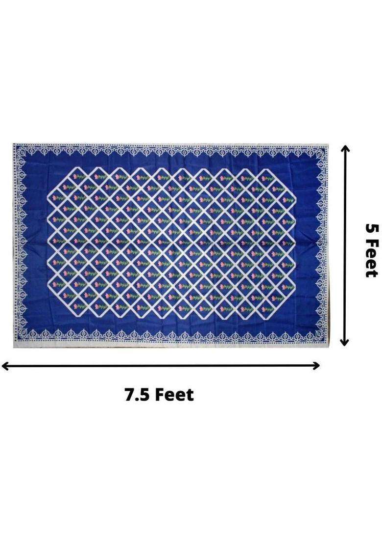 Puja N Pujari Blue Toran Design Backdrop Cloth for Pooja Decoration Altar Cloth - Indya