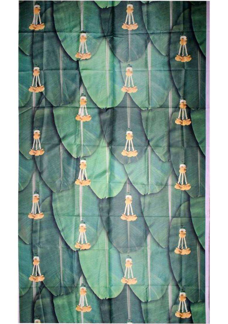 Puja N Pujari Banana Leaf Backdrop Cloth for Pooja Decoration Altar Cloth - Indya