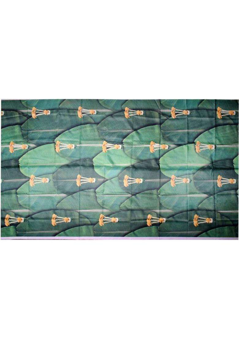 Puja N Pujari Banana Leaf Backdrop Cloth for Pooja Decoration Altar Cloth - Indya