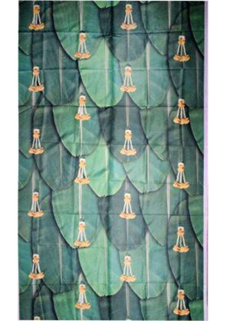 Puja N Pujari Banana Leaf Backdrop Cloth for Pooja Decoration Altar Cloth - Indya