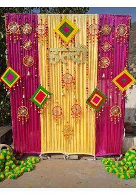 SellPlus Backdrop Setup for Haldi Marriage Pooja ganpati Home Decoration Garland(Multicolor)