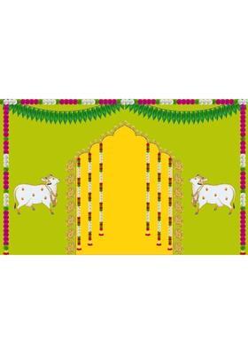 MANIFER Festive backdrop for home pooja backdrop decoration cloth Altar Cloth