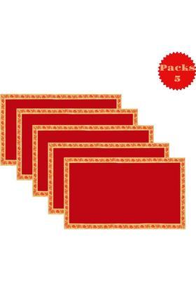 Tapoday (9 x 13 Inch) Red Velvet Cloth for Pooja and God Idol Velvet Asan Altar Cloth(Pack of 5)