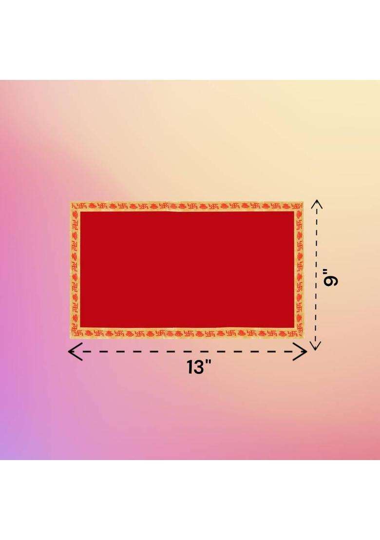 Tapoday (9 x 13 Inch) Red Velvet Cloth for Pooja and God Idol Velvet Asan Altar Cloth(Pack of 5) - Indya