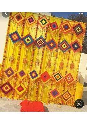 SellPlus Backdrop Setup for Mehndi Haldi Pooja All Festivals Kite Dream Catcher Pom Pom Garland(Multicolor)