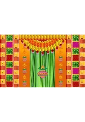 MANIFER traditional backdrop decoration wedding haldi Altar Cloth