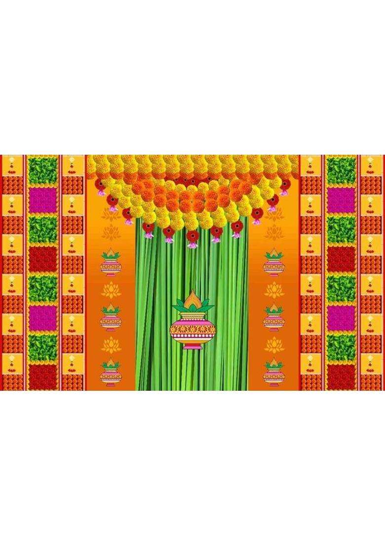 MANIFER traditional backdrop decoration wedding haldi Altar Cloth - Indya