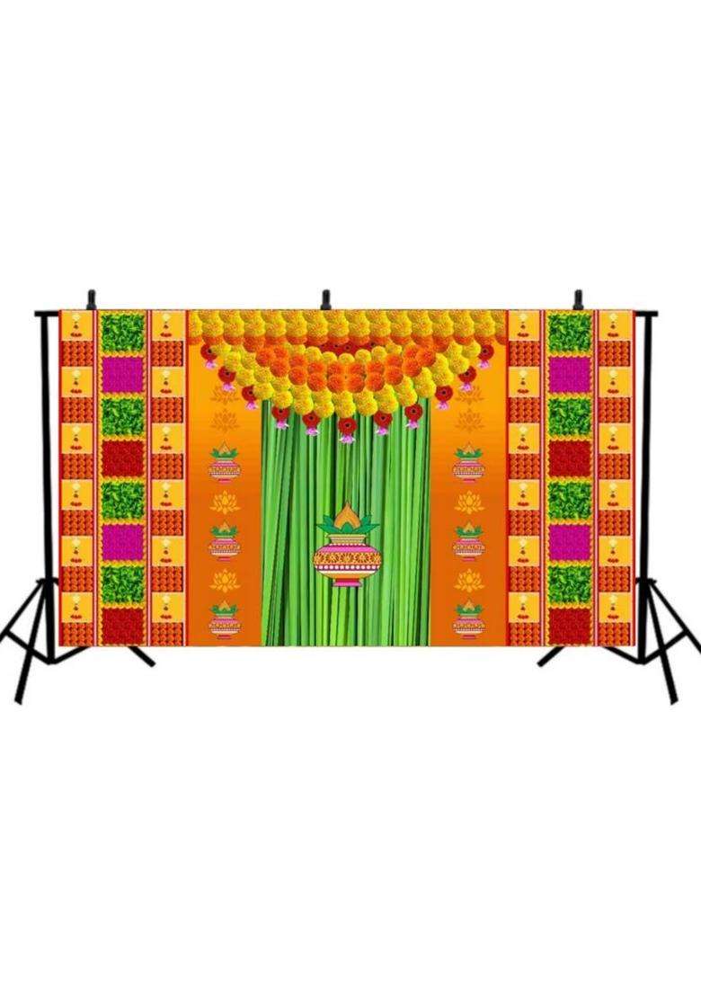 MANIFER traditional backdrop decoration wedding haldi Altar Cloth - Indya