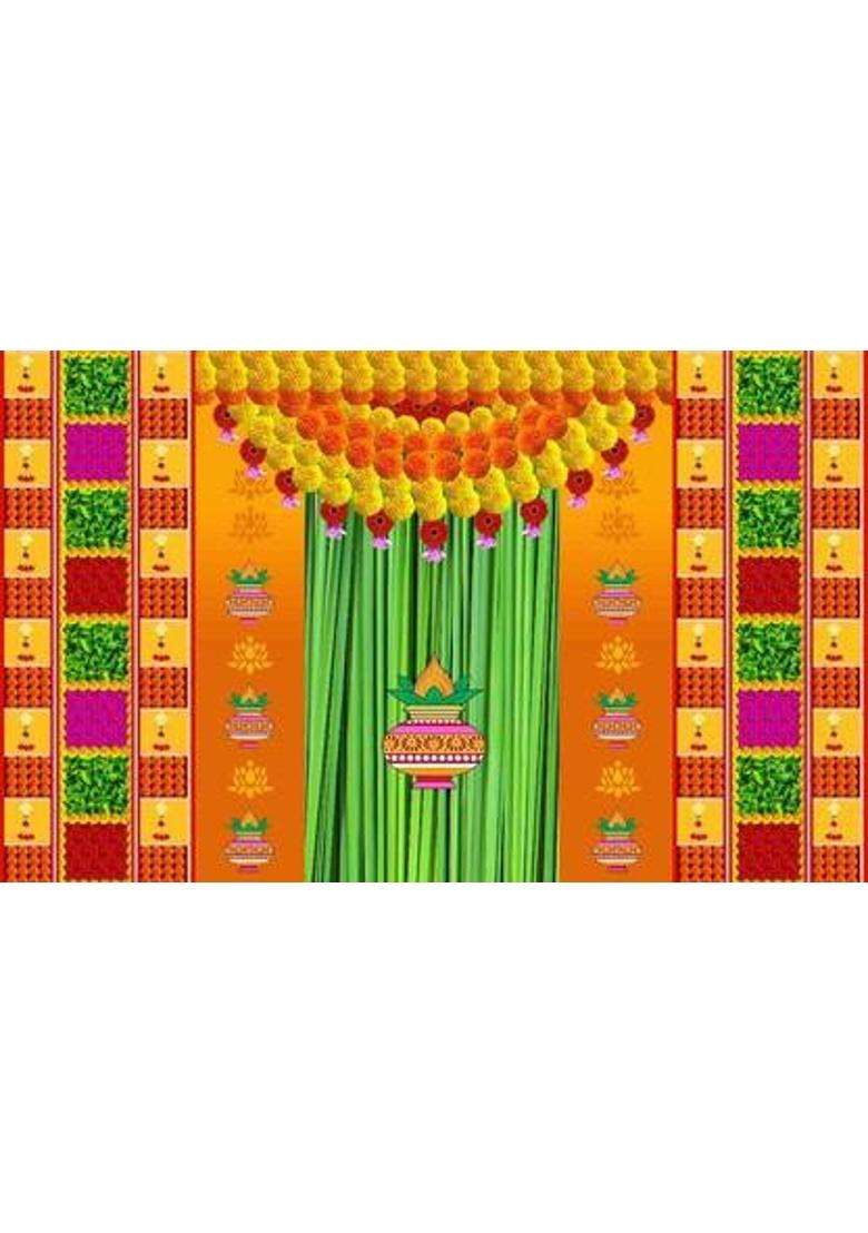 MANIFER traditional backdrop decoration wedding haldi Altar Cloth - Indya