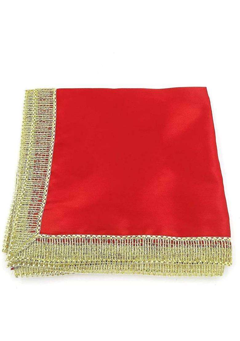 KAM HOME Satin Altar Cloth mat for mandir Temple and Pooja Decoration (Pack of 1) Altar Cloth - Indya