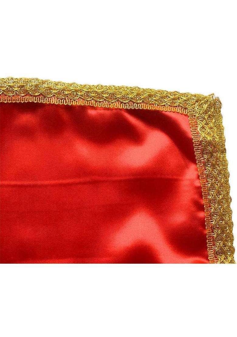 KAM HOME Satin Altar Cloth mat for mandir Temple and Pooja Decoration (Pack of 1) Altar Cloth - Indya