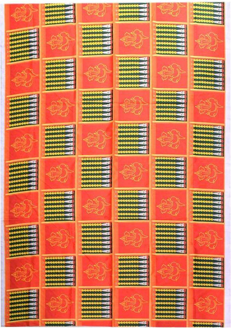 Puja N Pujari Multicolour Ganesh and Toran Design Backdrop Cloth for Pooja Decoration Altar Cloth - Indya